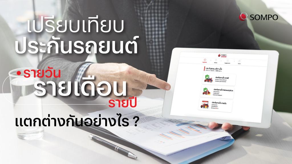 เปรียบเทียบประกันรถรายวัน-รายเดือน-รายปี